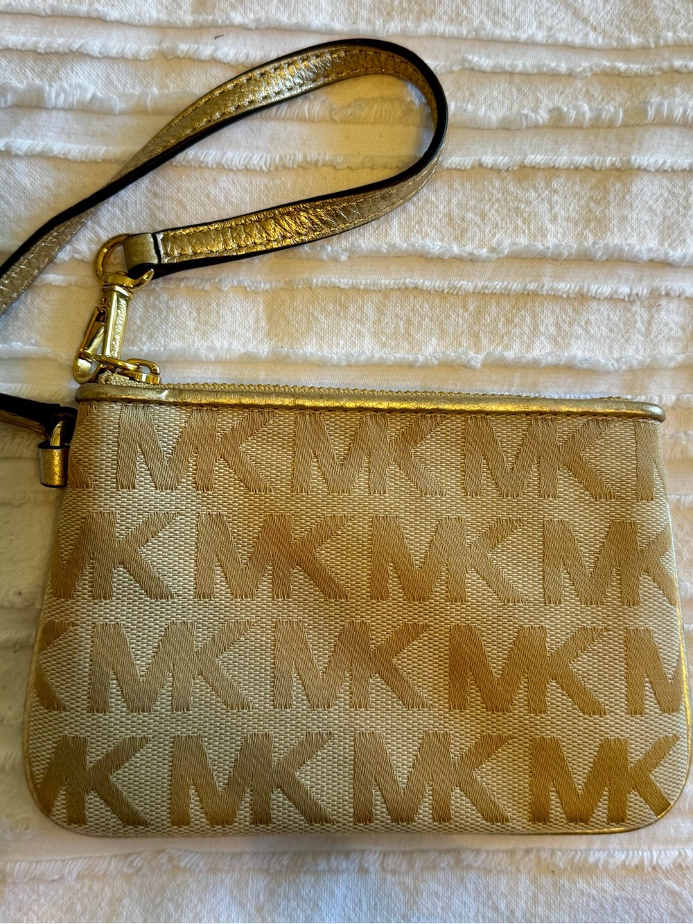 Michael Kors Gold Signature MK Coin Purse Wristlet